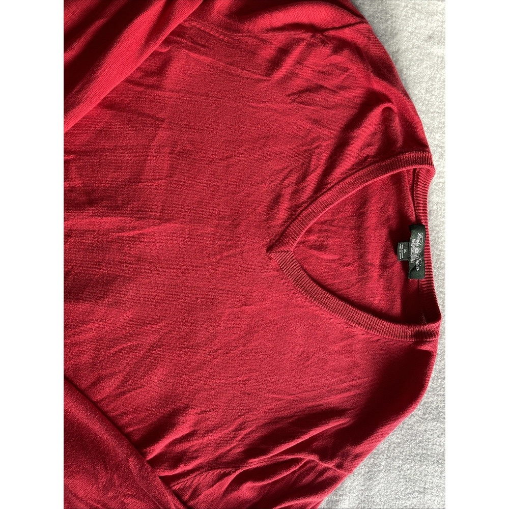 Brooks Brothers Country Club RED 100% Cotton V-Neck Jumper Pullover Sweater XL - Picture 2 of 15